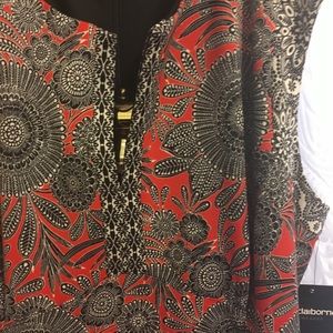 Liz Claiborne Sleeveless Red Multi Paisley Dress